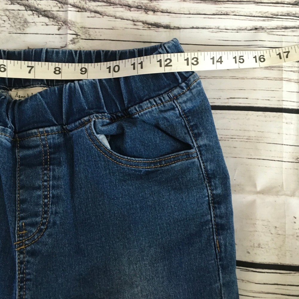 Aaron & Amber Women Jean Pants Size M Cotton Blend Elastic Waist Pull On Pockets - Picture 9 of 11